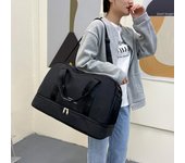 Bolsa de viaje de gran capacidad, bolsa de mano para viajes de negocios de corta distancia, bolsa de equipaje ligera, bolsa de fitness con separación húmeda y seca, bolsa de deporte color rosa
