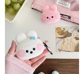 Bonita funda de conejo blanco y rosa con dibujos animados en 3D para Airpods Pro 2, funda de silicona suave y protectora para auriculares Airpods 3, funda para LOVER for airpods 1 2