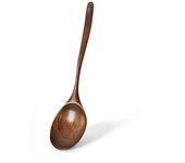 Cucharas Cuchara de sopa de madera Vajilla ecológica Cucharón de madera con forma de elipse natural