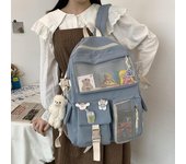 Mochila de nailon con múltiples bolsillos para mujer, mochila kawaii para la escuela, mochila para niñas, bolsa de viaje impermeable de alta capacidad para mujer 32cmx13cmx43cm