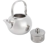 Tetera de acero inoxidable 304 de fondo plano para cocina de inducción, hervidor de agua con filtro, color plateado, 16 cm