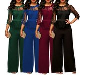 Mono de encaje sexy de estilo europeo y americano para mujer de verano 2019 XL rojo