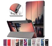 Funda para Samsung Galaxy Tab S8 Ultra S7 Plus FE 12,4 pulgadas Funda plegable con soporte para tableta para Samsung Tab S8 S7 Plus FE Funda protectora Tab S7 11 inch negro