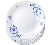 iwaki Vidrio templado Grand Fleur grande de 25 cm x Vajilla resistente al calor apta para microondas, Plato resistente al calor, Vajilla, Patrón, Plato, 5 piezas