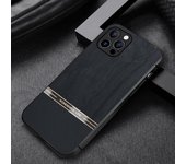 Funda ultradelgada para iPhone 16 Pro Max 15 14 Pro 13 12 11 Pro Max XS XR X 8 7 Funda híbrida de TPU con patrón de cuero a prueba de golpes iPhone12 Pro Max negro