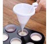 1 dispensador de masa para glaseado, herramienta portátil para hornear cupcakes, embudo de chocolate, separador de embudo de masa, taza medidora de mano, utensilios de cocina Batter Funnel Separator