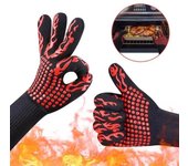 1 guante de horno resistente al calor: guantes de silicona antideslizantes y resistentes a cortes para barbacoa, cocina, parrilla, camping y utensilios de cocina. rojo