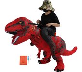 Disfraz inflable de dinosaurio para adulto, impermeable, para montar en el T-Rex, divertido disfraz inflable para Halloween. marrón