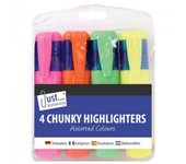 Just Stationery 4 Subrayadores Gruesos One Size negro