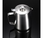 Jarra de acero inoxidable para espumar leche con tapas, ideal para café expreso, vapor, barista, latte, capuchino, leche, crema, jarra