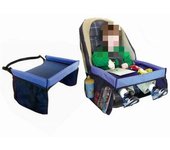Bandeja de viaje para asiento de coche, asiento de seguridad, organizador de mesa de juegos, almacenamiento de aperitivos, juguetes, portavasos, impermeable, cochecito para niños y bebés rojo