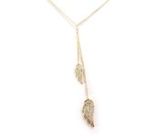 Les Trésors De Lily [J6943] - Collar chapado en oro 'Les Ailes d'Ange' oro blanco - 68x9 mm oro