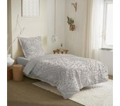 Parure de couette réversible pour lit 90 x 190 cm Cachemire naturel
