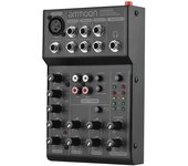Consola mezcladora mini de 5 canales Ammoom AGM05 Interfaz de audio USB Plug-and-Play +48 V Phantom negro