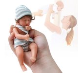 Muñecas de bebé Reborn para niño, muñeca de bebé con sonrisa de silicona, minimuñeca realista para recién nacido, juguete para regalo con tono de piel 3D realista antiestrés