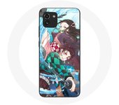 Coque pour Samsung Galaxy A03 Tanjiro et Nezuko Demon Slayer Kimetsu no Yaiba Anime