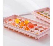 Houseeker Bandeja Creativa para Cubitos de Hielo de Silicona con 21 Rejillas, 3 Formas Diferentes, Fabricante de Cubitos de Hielo con Tapa, Whisky, cóctel, Fiesta de Verano, Accesorios para Bar color rosa
