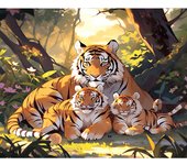 Marco Tigre Animal Imagen Kits de pintura por números para adultos Arte de la pared Regalo Pintura acrílica sobre lienzo para manualidades de decoración del hogar 40x50 cm 40x50cm NO Frame