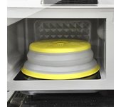 Cubierta contra salpicaduras de microondas, herramienta de cocina de calidad alimentaria, cubierta de placa de horno plegable ecológica, resistente y mantiene la frescura rojo