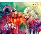 5d DIY Diamond Painting Eigen Foto Diamond Embroidery Watercolor Dandelions 20X30CM