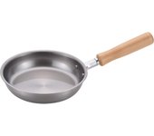 Sartén de hierro Wahei Freiz Tsubame Sanjo de 16 cm, compatible con IH, a gas, pequeña tortilla de huevo frito, mango de madera, compatible con IH, a gas, fabricada en Japón, Chitose plata