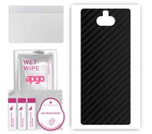 apgo Protective Skin Sticker for the back compatible with Sony Xperia 10, Wrap Film, Foil, Vinyl - Pattern Carbon Black
