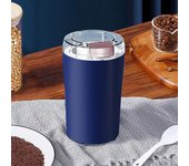 Molinillo de café eléctrico de 200 W, capacidad de 80 g, para granos, hierbas, especias, cuchillas de acero inoxidable, máquina de molienda azul y violeta azul