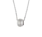 Collar - Jodie - Plata de ley 925 - Colgante cilíndrico - 42 cm - Óxido de circonio