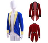 Niños niños niñas circo Ringmaster abrigo para esmoquin disfraz fiesta disfraces Halloween carnaval Cosplay traje 3-4 Years borgoña