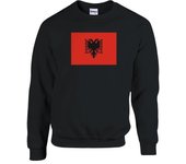 Sudadera - PIXELFORMA - Drapeau de l'Albanie - Manches longues - Noir