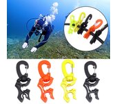 Clip de soporte de manguera doble para buceo Clip de manguera doble para BCD de buceo Piezas para equipo de buceo y snorkel con hebilla de gancho a presión 10 negro
