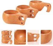 Al aire libre portátil de madera antiguo Kuksa café té leche desayuno beber tazón taza 3