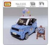 LOZ 1131 modelo de vehículo pez azul coche Jeep globo montaje Fuji caballete modelo DIY Mini bloques de construcción juguete para niños sin caja