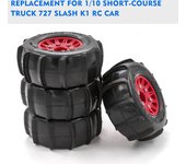 Neumáticos de paleta RC todoterreno, neumáticos de paleta de arena y nieve, repuesto de 4 Uds para camión de recorrido corto 1/10 727 Type 2 negro