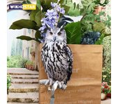 Espantapájaros creativo, búho, repelente de pájaros, dispositivo de espantapájaros falso realista con campanas, decoración colgante para patio y balcón