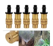 10 unids/set boquilla de pulverización práctica a prueba de presión boquilla de manguera de cobre ajustable confiable para exteriores amarillo