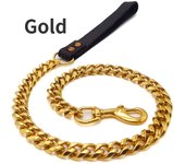 Correa para mascotas integrada de acero inoxidable con cadena tejida para pasear perros grandes y medianos de 19 mm 3.0*60cm