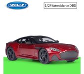 Escala 1/24 WELLY Aston Martin DBS Superleggera Modelo de coche de aleación Funde vehículos de juguete de metal Modelo de coche Colección de alta simulación Regalos para niños 1/24-19.7x8.2x5.6cm rojo