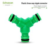 Conector rápido de tres vías: Divisor de manguera de agua con boquilla de plástico y adaptador de reparación