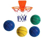 Balón de baloncesto silencioso de interior, de alto rebote y bajo ruido, para niños, para entrenamiento de regate, sin revestimiento, de espuma de alta densidad, para practicar deportes, para niños pequeños. 18cm azul