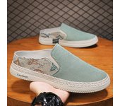 Zapatos de moda para hombre, zapatillas de lona, zapatos de verano para hombre, zapatillas, mocasines sin cordones, zapatillas planas para hombre 39 negro