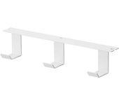 Gancho para debajo del escritorio Yamazaki Jitsugyo 5853, 3 filas, blanco, aprox.. 27,5 cm de ancho x 6 cm de profundidad x 5,5 cm de alto, almacenamiento de bolsas en forma de torre, almacenamiento de accesorios, fijación con tornillos para madera