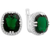 Серебряные серьги с изумрудом nano 10.14ct (2159698) esmeralda