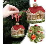1 adorno colgante de cristal para árbol de Navidad, ideal para fiestas de Año Nuevo, Navidad y Navidad. 5x6cm