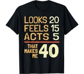 Hilarante 40 cumpleaños I 40 años La mejor camiseta unisex L