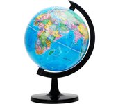 Mapa político del globo terráqueo de 14 cm - Globo geográfico educativo - Globo escolar autoensamblado azul