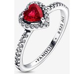 Anillo de corazón rojo elevado 54 rojo