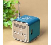 AUX TD-V26 Mini altavoz portátil de radio estéreo con sonido FM TF azul
