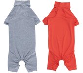 Traje de recuperación para gatos, mono de cuatro patas para perros y gatos, traje de cirugía antilamidos para gatitos, mono para cachorros, paño de destete XS rojo