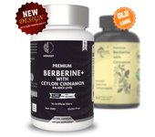 Cápsulas premium de berberina clorhidrato de 1200 mg con canela orgánica de Ceilán - 60 cápsulas Pack=60 Capsules